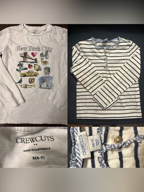 2 Crewcuts Long Sleeve tops size 6-7